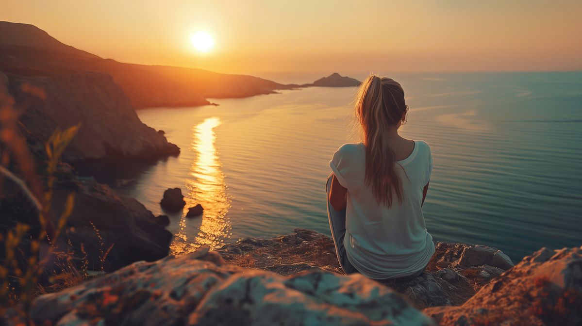 Calm horizontal bands in soft blues